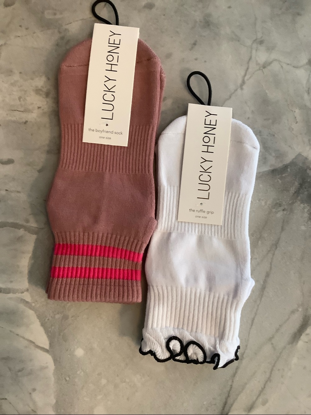 🆕Lucky Honey Set of 2 Studio Gripper Socks